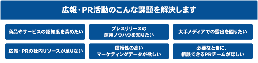 広報・PR活動のこんな課題を解決します